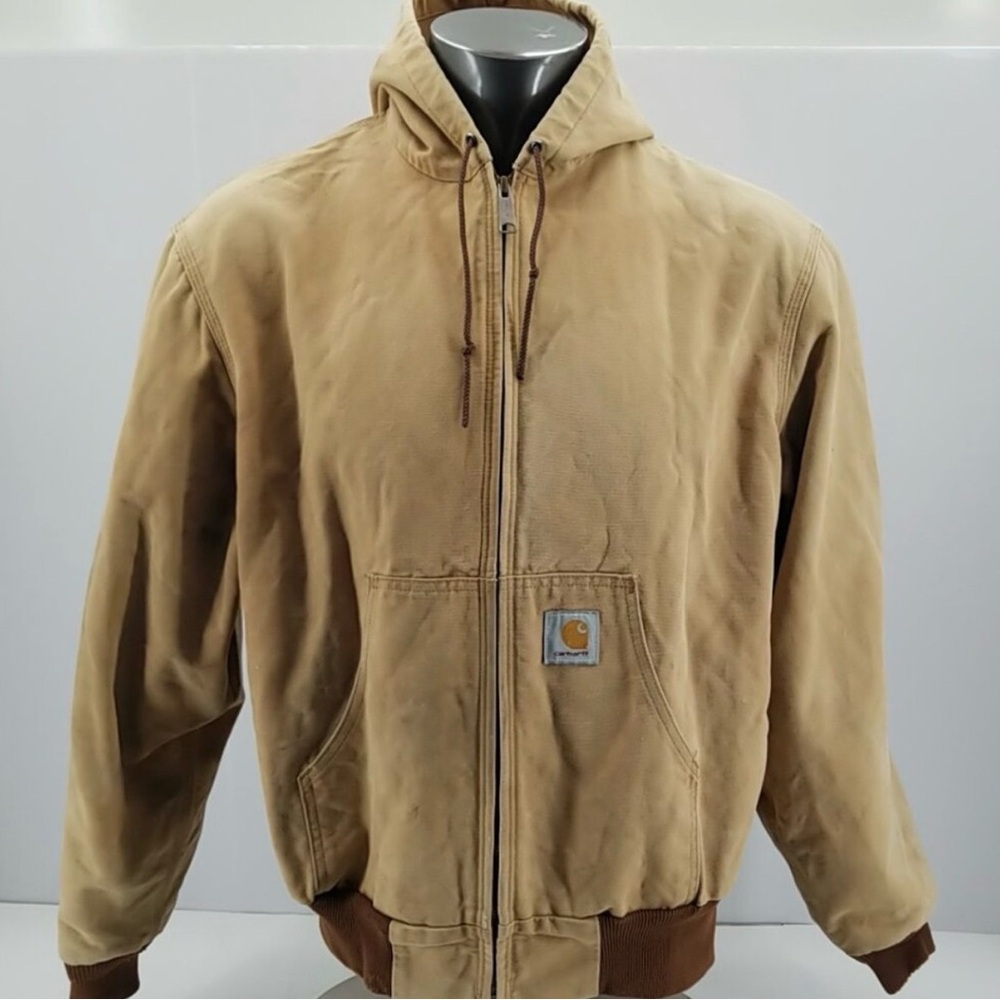 Carhartt Men's Brown Hooded Bomber Jacket